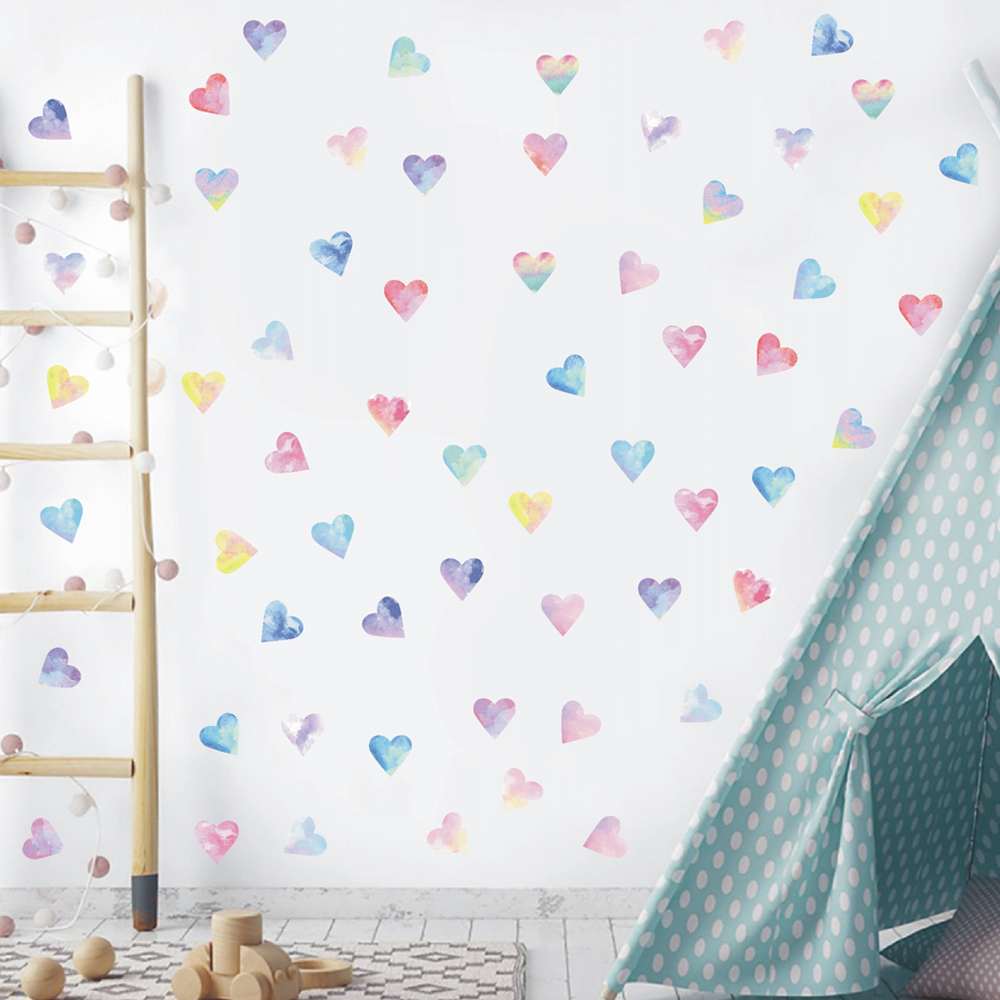 Kitchen Appliances Design - Colorful Hearts Couple Wall Stickers Kitchen