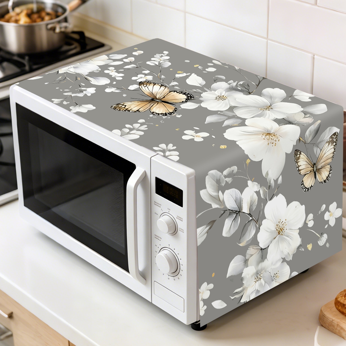1pc  White Flower Microwave Du - Kitchen Appliances Design review and price